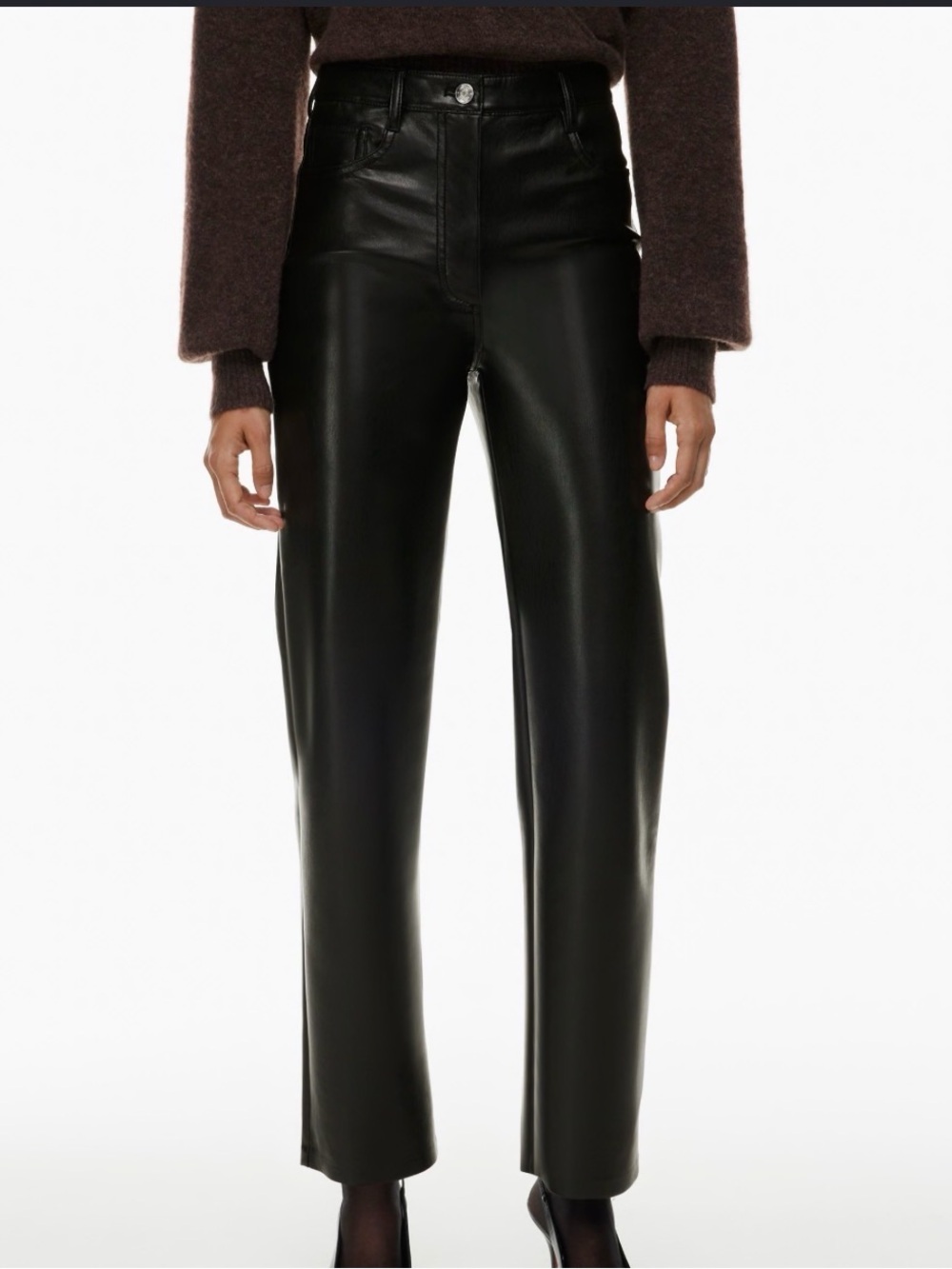 Wilfred Melinda Straight-Leg Black Faux Leather Jeans